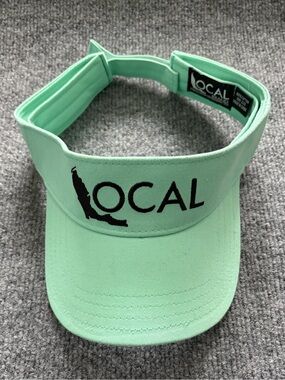 LOCAL Brand adjustable visor in a mint/seafoam green color with a black embroide